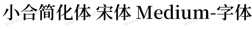 小合简化体 宋体 Medium字体转换